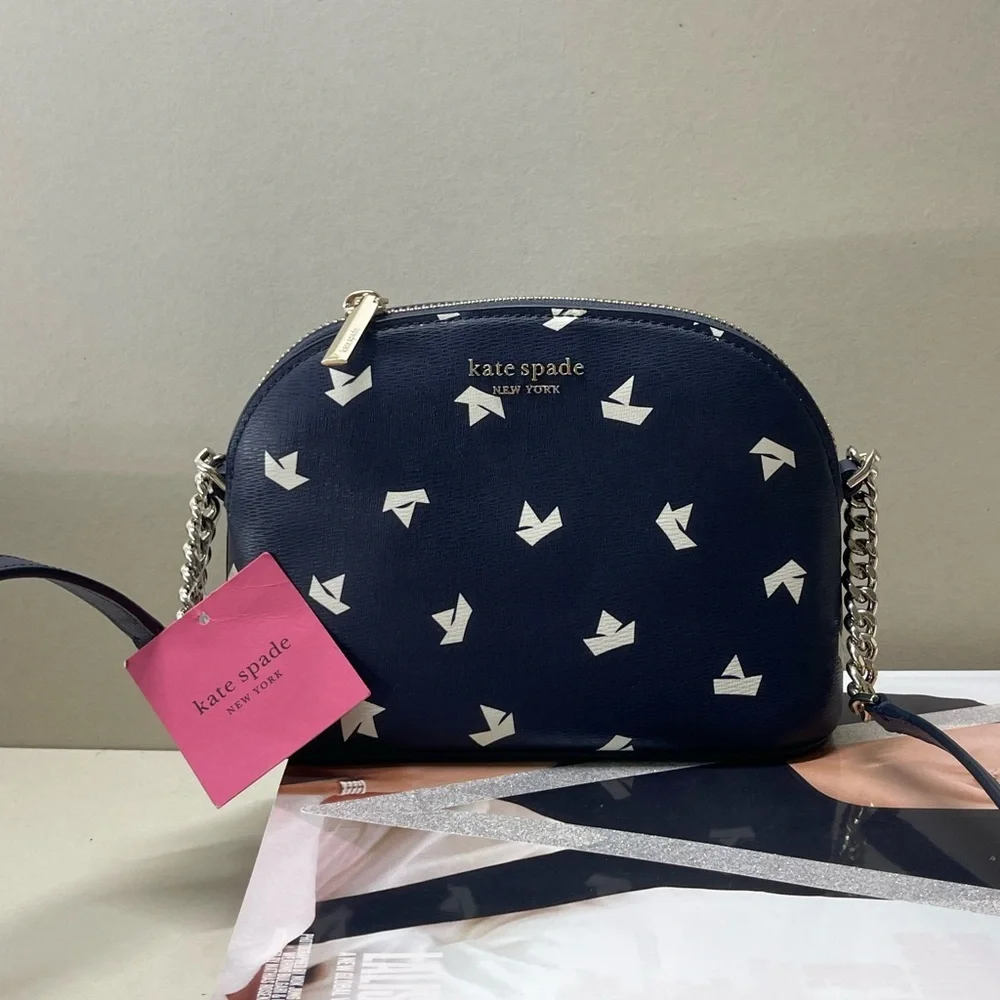 (new+tag) Kate Spade retail spencer boats dome leather crossbody navy